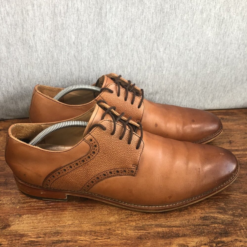 Warfield & Grand Sutton Mens Size 11.5‎ Brown Saddle Oxford Lace Up Shoes